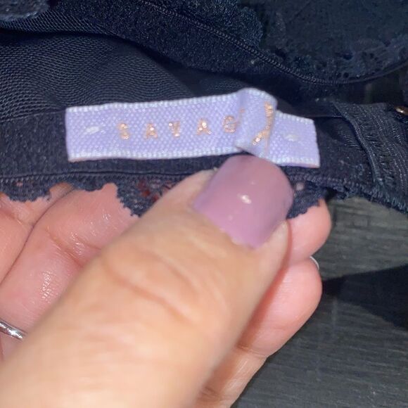 Savage X Fenty Black Underwire Lace Adjustable Strap Bra - Picture 6 of 8